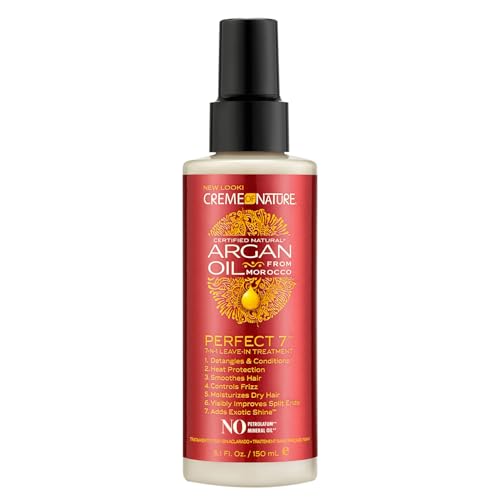 Creme of Nature, Argan Oil for Hair, Perfect 7-in-1 Leave-in Treatment, for Healthy Hair with Exotic Shine, 5.1 Fl Oz (Package May Vary)