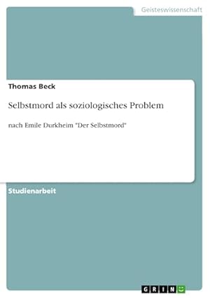 Der Selbstmord als gesellschaftliches Phänomen Hans-Joachim Maaz