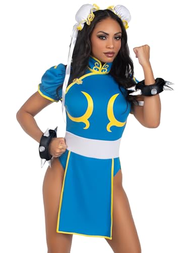 Leg Avenue Women's Street Fighter Chunli Costume, Blue, Medium/Large