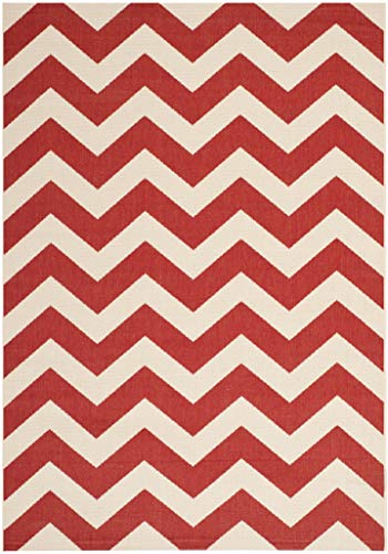 Safavieh Courtyard Collection Washable Outdoor Area Rug 4x5.7 Red