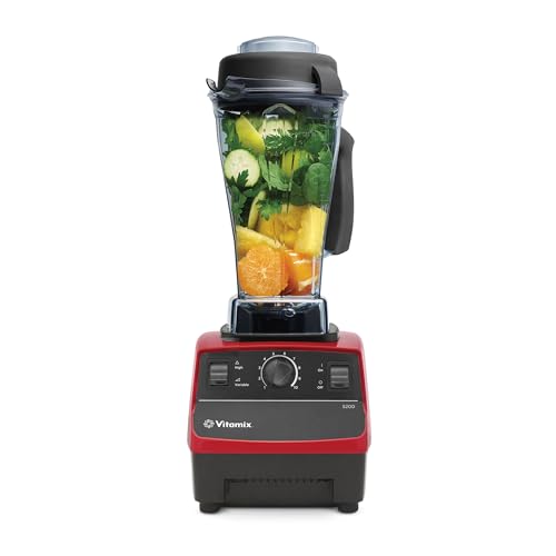 Vitamix 5200 Blender, Professional-Grade Blender for Smoothies, Soups, Ice Cream and More, Stainless-Steel Blades, Self-Cleaning Kitchen Appliance, 64 Oz Container, Red