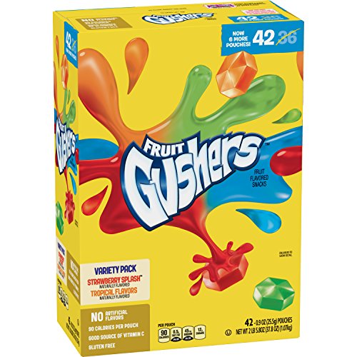 Fruit Gushers Strawberry Splash And Tropical 09 Ounce Pack Of 42