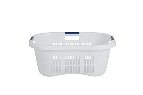 Rubbermaid Laundry Basket XL Hip-Hugger Basket 2.1-Bushel White Laundry Storage/Bathroom/Bedroom/Home Closet