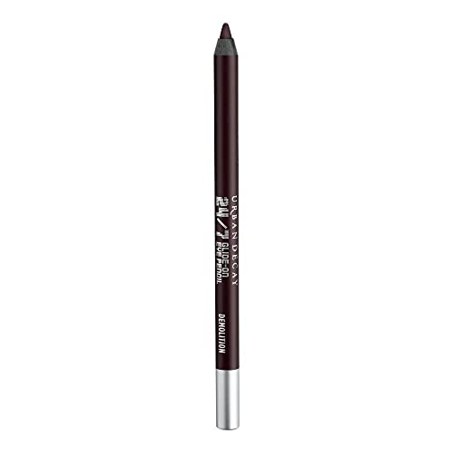 URBAN DECAY 24/7 Glide-On Waterproof Eyeliner Pencil (Demolition - Deep Brown Matte) - Smudge-Proof, Transfer-Proof, Smooth No-Tug Formula, Hydrating Vitamin E & Jojoba Oil - 0.04 Oz