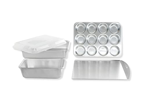 Nordic Ware Natural Aluminum Commercial 5-Piece Bakeware Set
