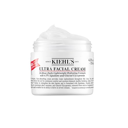 Kiehl's Ultra Facial Cream, with 4.5% Squalane to Strengthen Skin's Moisture Barrier, Skin Feels Softer and Smoother, Long-Lasting Hydration, Easy and Fast-Absorbing, All Skin Types - 4.2 fl oz