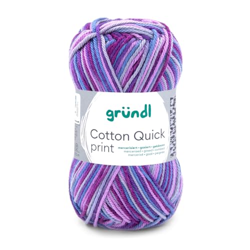 (-34%) Gründl Wolle Cotton Quick print Häkelgarn 1 Knäuel 50 g, Aubergine