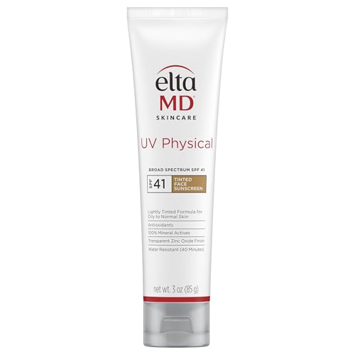 EltaMD UV Physical Tinted 100% Mineral Face Sunscreen, SPF 41, 3 oz