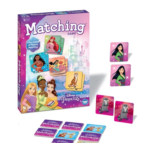 Wonder Forge Disney Princess Matching Game – Fun Memory Game for Kids Ages 3 and Up – Toddler Learning Toy Featuring Belle, Ariel, and Elsa and more Disney Princesses - Packaging May Vary