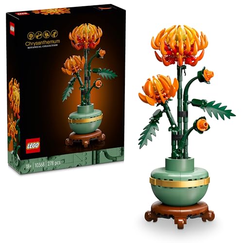 LEGO Botanicals Chrysanthemum - Artificial Flower Building Set - Creative Model Kit for Adults to Build - Faux Plant Gift for Women and Men - DIY Home Office Decor - 10368