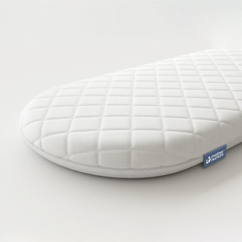 Mother Nurture Classic Foam Moses Basket Mattress (67 x 30 x 4cm) Breathable Moses Basket Mattresses For Comfy Night’s Sleep, Hypoallergenic With Removable & Quilted Cover, Lightweight & Portable