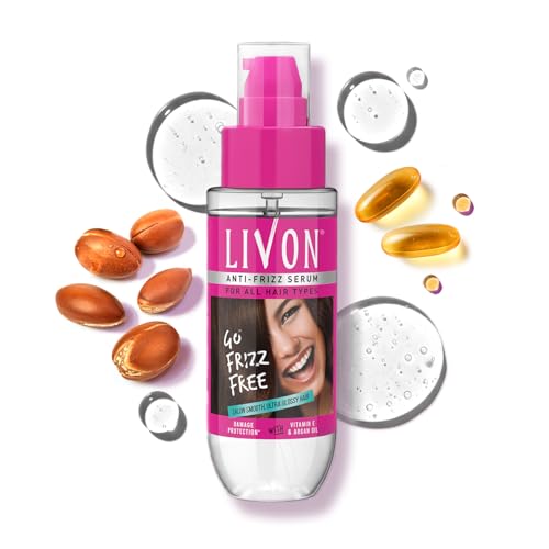 Hair Serum, For Dry & Frizzy Hair | Provides shine , smoothness & damage protection| Leave in serum for women & Men| With Vitamin E & Argan Oil | 100m