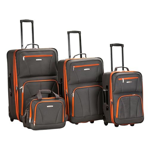Rockland Journey Softside Upright Luggage Set Best Soft-Side Set This four-piece collection has