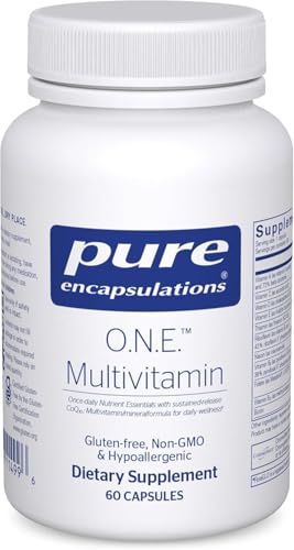Pure Encapsulations O.N.E. Multivitamin - Once Daily Multivitamin with Antioxidant Complex Metafolin, CoQ10, and Lutein to Support Vision, Cognitive Function, and Cellular Health* - 60 Capsules