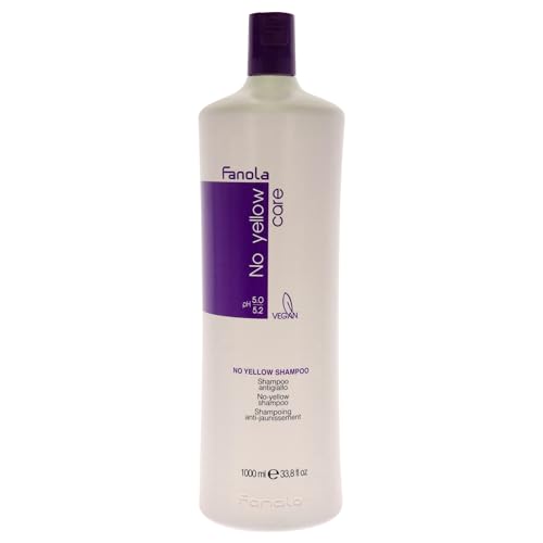 Fanola No Yellow Purple Shampoo - Purple Color Depositing Shampoo for Blondes, Bleached & Grey Hair - Formulated with Violet Pigment to Remove Brassy Tones from Hair (33.8 Fl oz)