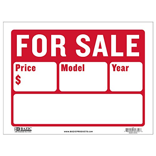 BAZIC 12" X 16" For Sale Sign (2-Line)