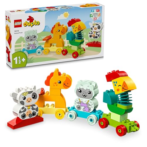 (-32%) LEGO DUPLO Tierzug - Lernspielzeug für Kleinkinder – inkl. Hahn, Pferd, Lamm & Kuh Bauernhoftiere - Kreatives Spielzeug mit Tierfiguren - Geburtstagsgeschenk für Jungen & Mädchen ab 1 Jahr - 10412