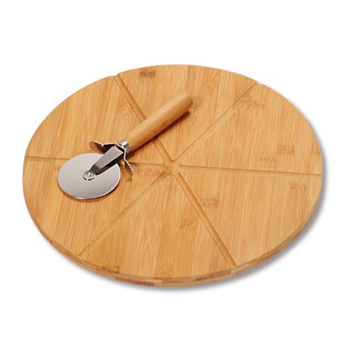 (-20%) Kesper |Pizza-Teller mit Pizza-Schneider, Material: FSC®-zertifizierter Bambus, Maße: ø 32 cm, Stärke: 1.5 cm, Farbe: Braun | 58462