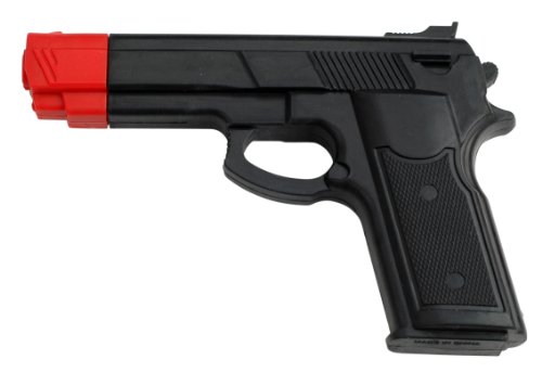 Rubber Training Pistol, 7 Inch, Yellow, Law Enforcement Practice Replica (Black)