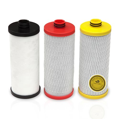 Aquasana Replacement Filter Cartridges | Fit Claryum 3-Stage Under Sink Water Filter | WQA Certified to Reduce Up to 99.99% of PFAS, Microplastics, Lead & Chlorine | AQ-5300R | AQ-C3-R