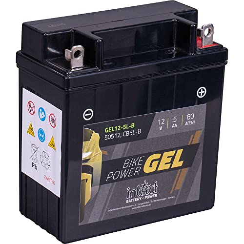 (-32%) intAct - GEL MOTORRADBATTERIE Bike-Power GEL12-5L-B. Ersetzt YBL-B. Motorradbatterie 12V 5Ah 80A. Maße: 121x61x131mm. Mit bis zu 30% mehr Startleistung.