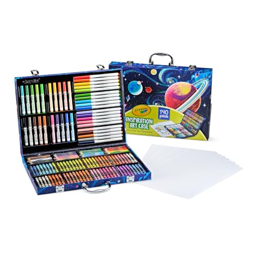 Crayola Inspiration Art Case Space Coloring Set (140pcs), Art Kit for Kids, Crayons, Markers, Pencils, Holiday for Boys & Girls, Ages 5, 6, 7 [Amazon Exclusive]