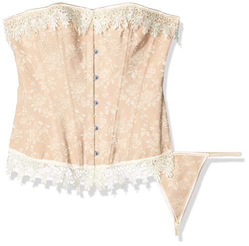 Alivila.Y Fashion Womens Sexy Vintage 1920s Renaissance Lace Trim Corset Bustier 2606-Pink-XL