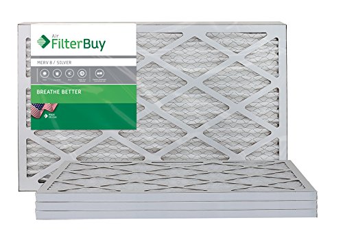 Filterbuy 16x20x1 Air Filter MERV 8 (MPR 700) Dust Defense Replacement (4-Pack), Electrostatic Pleated HVAC AC Furnace Filters, Made in USA (Actual Size: 15.50 x 19.50 x 0.75)