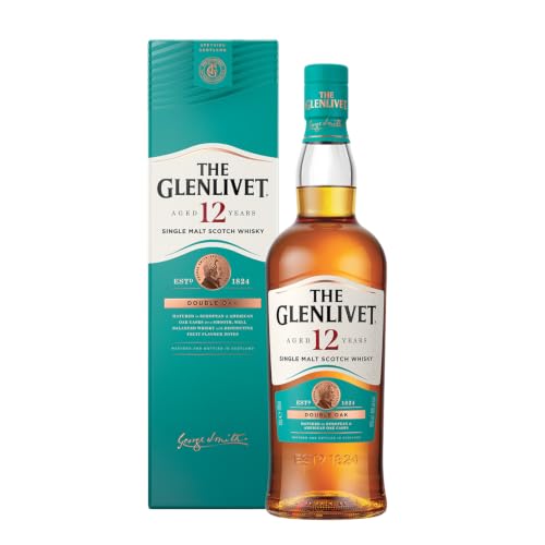 The Glenlivet 12 Year Old Single Malt Scotch Whisky (Double Oak), 70cl with Gift Box, Malt Whisky
