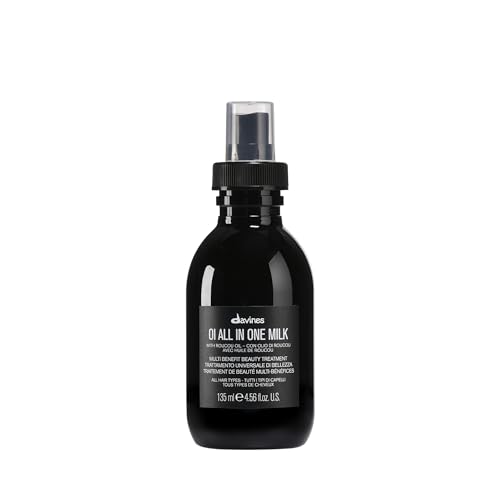 Davines OI All in One Milk | Hair Milk Spray | Powerful Hair Detangler + Heat Protection | Smoothes Frizzy Hair | 4.56 Fl Oz