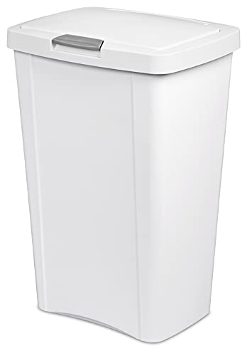 STERILITE 10458004 Touch Can, White, 13 GallonRubbermaid Commercial Products Slim Jim Plastic Rectangular Trash/Garbage