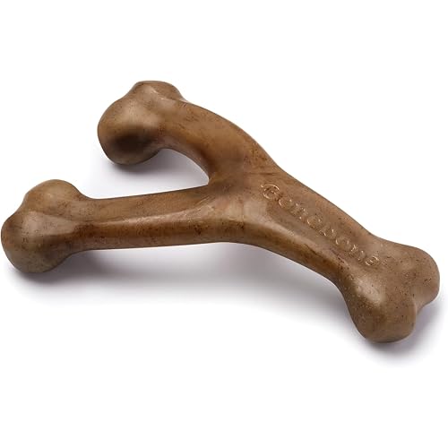 Benebone Wishbone Durable Dog Chew Toy, Real Bacon, Medium