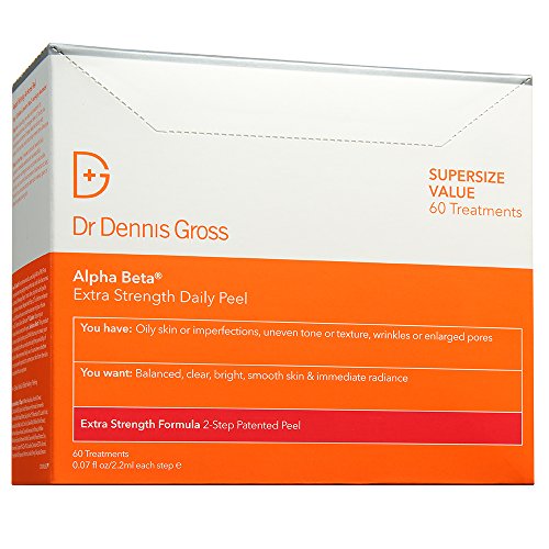 Dr. Dennis Gross Alpha Beta Extra Strength Daily Peel – 2-Step Exfoliating Pads for Enhanced Anti-Aging, Smoother Skin, and Radiant Complexion, 60 Treatments