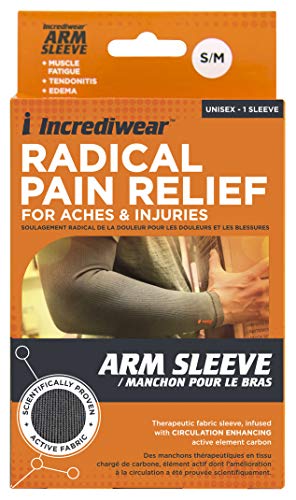 Incrediwear Arm Sleeve – Arm Sleeves For Men and Women to Help with Muscle Pain Relief and Muscle Recovery Perfect for Baseball, Basketball, Football, Cycling and Working Out (Charcoal, Small/Medium)