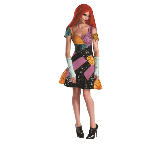 Disguise Tim Burtons The Nightmare Before Christmas Sally Glam Adult Costume,Yellow/Black/Purple,Medium/8-10
