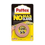 Pattex No Más Clavos Cinta, cinta adhesiva para aplicaciones permanentes, cinta de doble cara extrafuerte, adhesivo de montaje para interior y exterior, 19 mm x 1,5 m