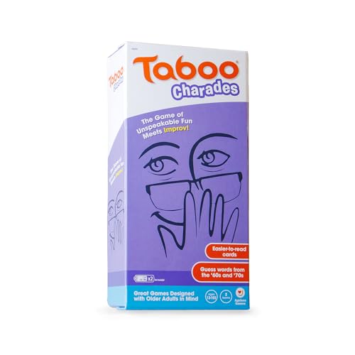 Ageless Games Taboo Charades - Classic Word Guessing & Charades Game for Older Adults - Big Easy to Read Cards for Low Vision - 80 Customizable Word Guess Cards - Fun Family Card Game for Ages 13-103
