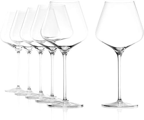 Stölzle Lausitz Taça de Vinho Tinto Quatrophil Jogo com 6 unidades – 710ml – Taça Elegantes para Vinho Borgonha – Cristal Resistente a impactos - Design para Realce de Aromas