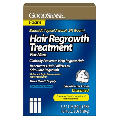 GoodSense Minoxidil 5% Foam Hair Regrowth Treatment for Men for $19 + free shipping w/ Prime