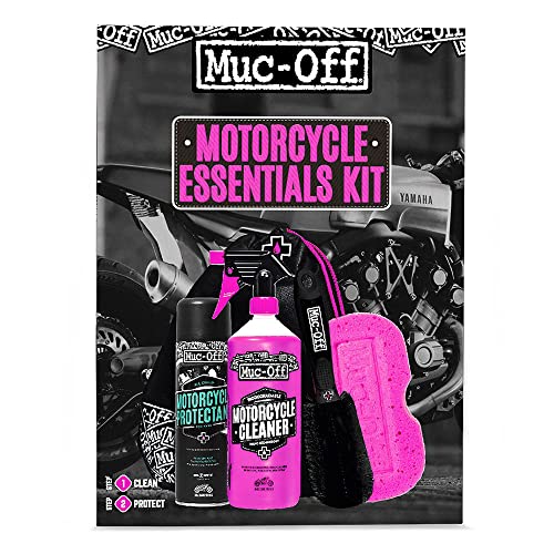 (-23%) Muc-Off Motorcycle Essentials Kit - Motorrad Reinigungsset, Motorradzubehör für die Reinigung - Inklusive Motorradreiniger und Schutzspray, schwarz