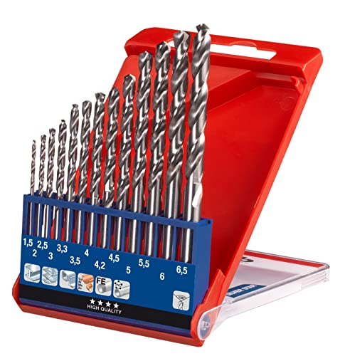 kwb Silver Star Metal Drill Set, HSS-G - Drill Set, 13 Pieces for All Standard Drills