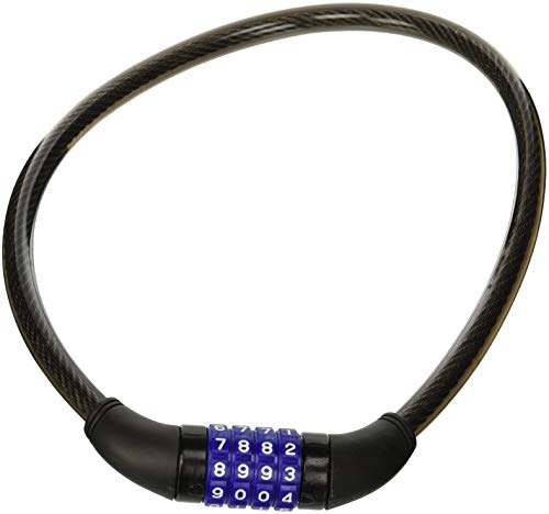 PEREL - SLKB04N Spiral Cable Lock with Number Code, 12 mm Diameter, 650 mm Length 169156