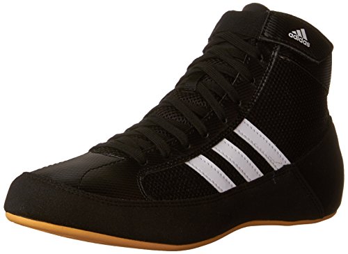 Adidas Wrestling HVC Youth Laced Wrestling Shoe (Toddler/Little Kid/Big Kid),Black/White/Gum,2.5 M US Little Kid
