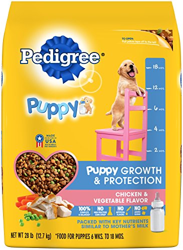 Pedigree Puppy™ Growth and Protection Chicken & Vegetable Flavor Dry Dog Food. 100% Complete and Balanced, for Wellness and Whole Body Health.