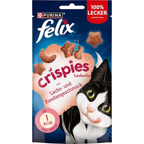 (-34%) Felix Crispies Katzensnack, Knusper-Leckerlie mit Lachs-und Forellengeschmack, 8er Pack (8 x 45g)