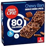 Fiber One 80 Calorie Chewy Snack Bars, Chocolate Caramel and Pretzel, 5 Ct, 4.1 oz