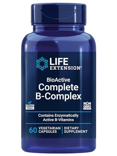 Life Extension BioActive Complete B-Complex, Heart, Brain and Nerve Support, Healthy Energy, Metabolism, Complete B Complex, 60 Vegetarian Capsules