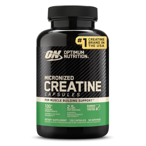 Optimum Nutrition Micronized Creatine Monohydrate Capsules, 2500mg, 100 Capsules