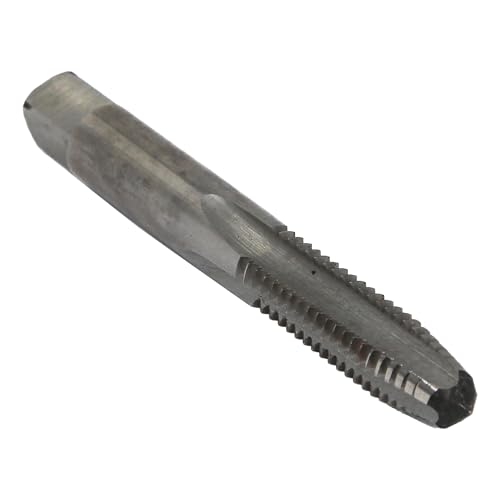 Drill America DWT60775 Qualtech High-Speed Steel Left Hand Threading Tap, Uncoated (Bright) Finish, Round with Square End Shank, Taper Chamfer, 3/8"-16" Size