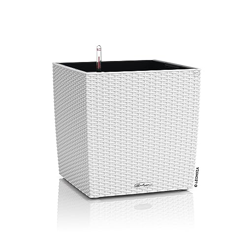 (-33%) Lechuza "Cube Cottage 40" Pflanzgefäß mit ERD-Bewässerungs-System, Weiß, 40 x 40 x 40 cm